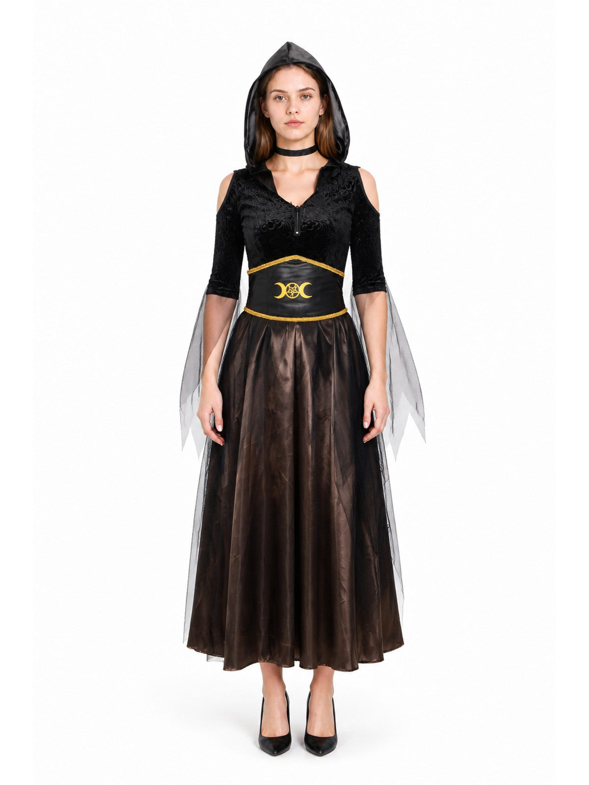 Hooded Cosplay Costume, Long Dress main product view