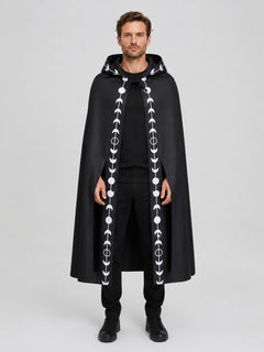 Black Hooded Cloak for Halloween, Vampire Costume
