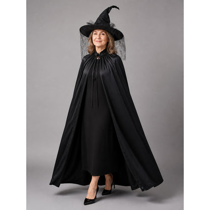 Black Carnival Cloak with Pointed Hat