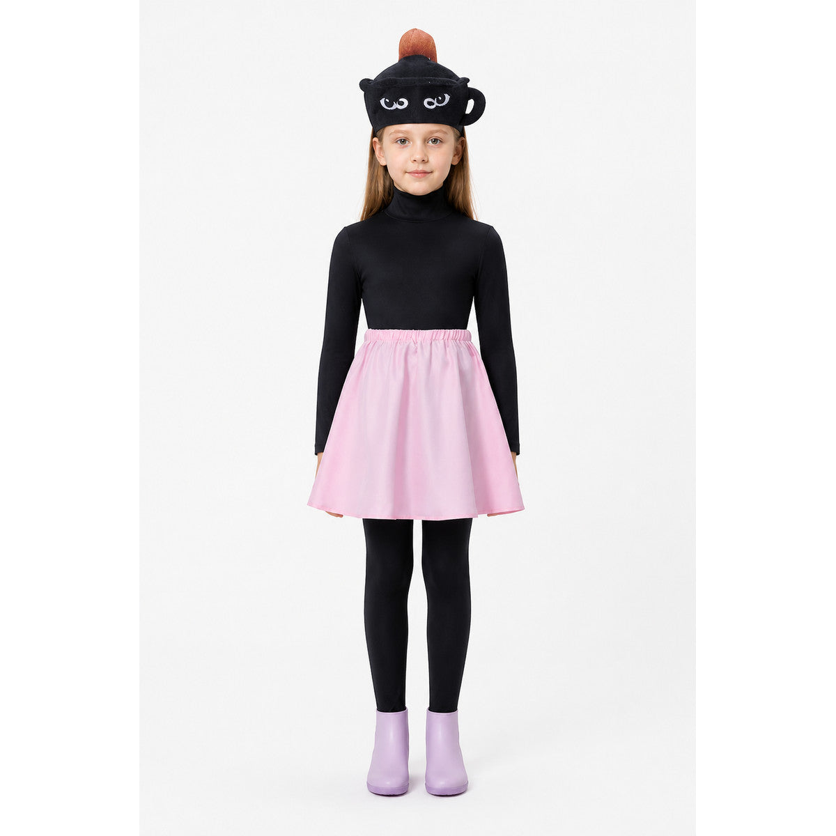 Halloween Costume: Black Jumpsuit, Pink Skirt, Mask main product view