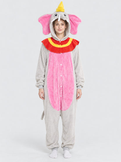 Elephant Flannel Kigurumi Pajama with Hood