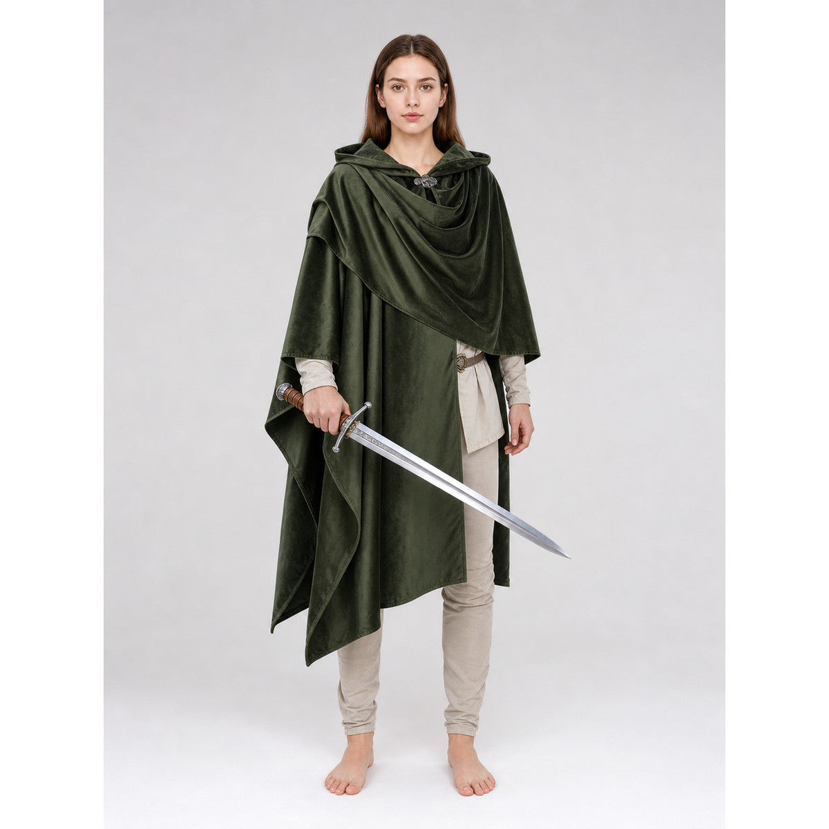 Green hooded carnival cloak, cosplay