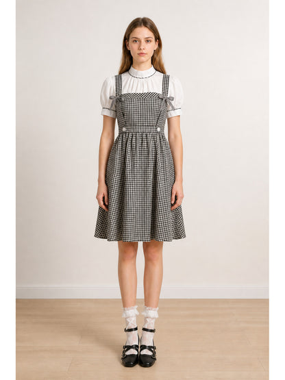 Plaid Dress with Bow for Halloween Cosplay