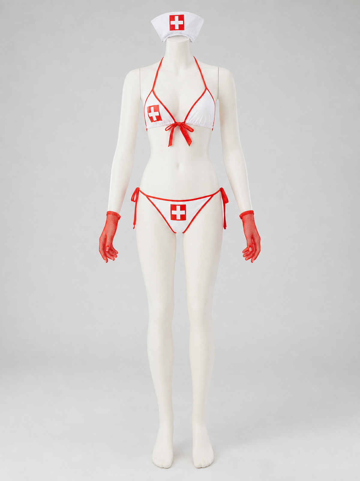 Nurse Cosplay Bikini Swimsuit with Cross front view