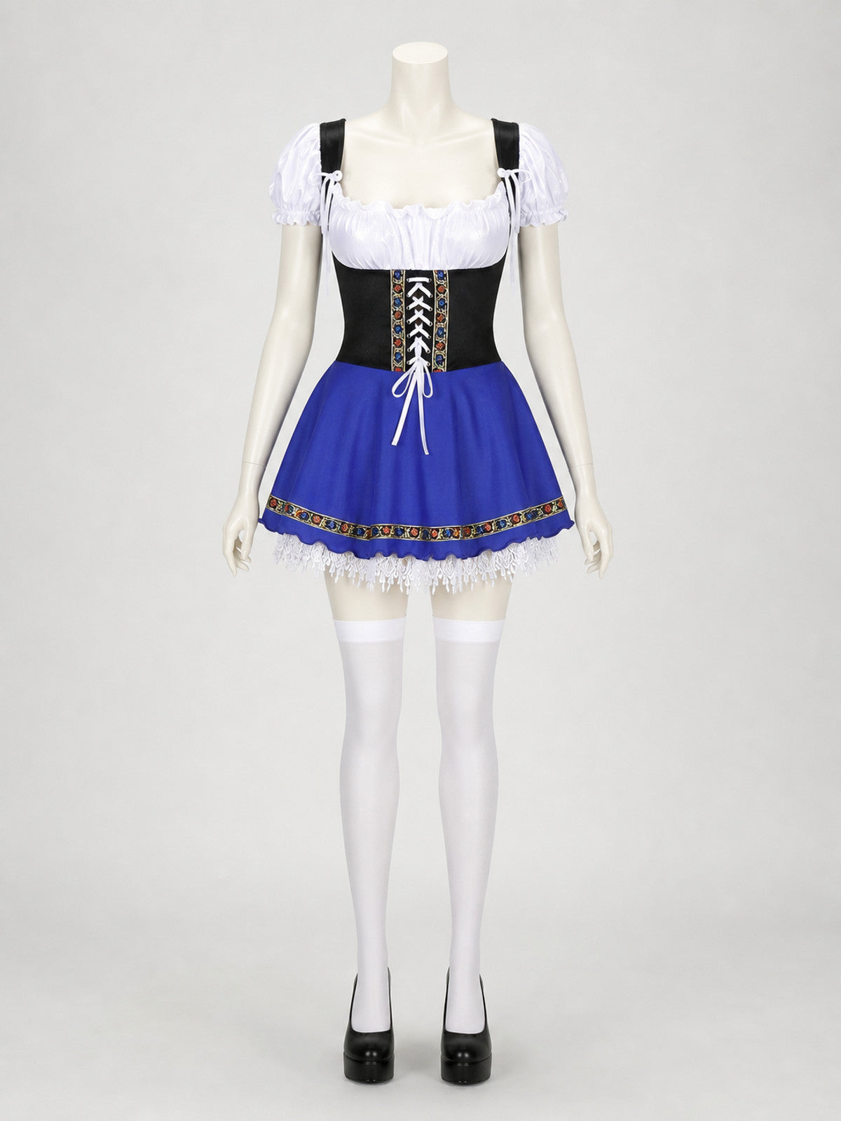 Historical Folk Costume with Bodice and Skirt front view