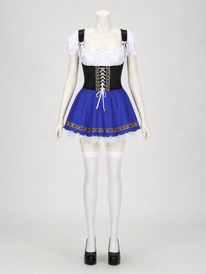 Historical Folk Costume with Bodice and Skirt front view