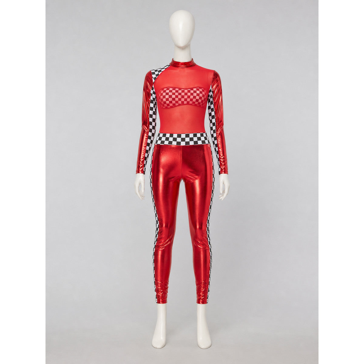 Two-Piece Stage Costume with Checkerboard Details