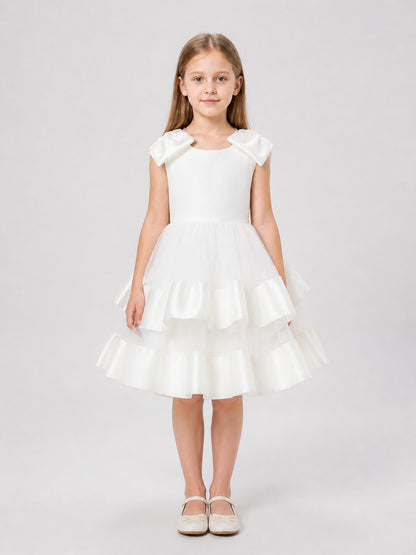 Full Dress with Bow, Layered Skirt on-model view