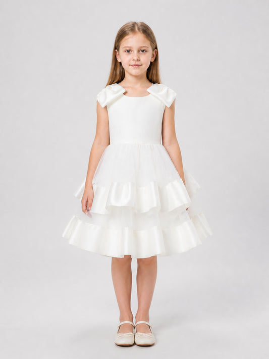 Full Dress with Bow, Layered Skirt on-model view