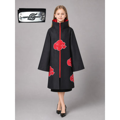 Black Cloak with Red Clouds for Cosplay