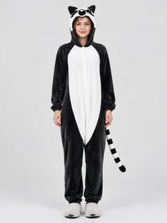 Panda Hooded Pajama Jumpsuit with Ears