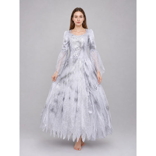 Halloween cosplay costume dress with a full skirt main product view