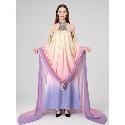 Amidala Cosplay Dress with Draping and Train
