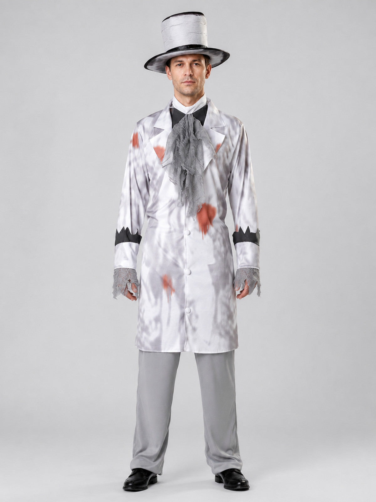 Costume with Top Hat and Neck Accessory on-model view
