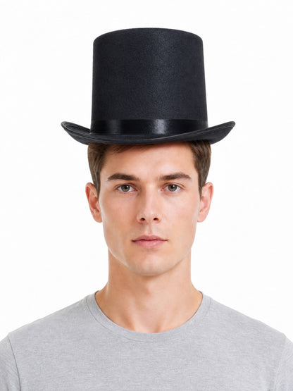 Wide-Brimmed Carnival Top Hat front view