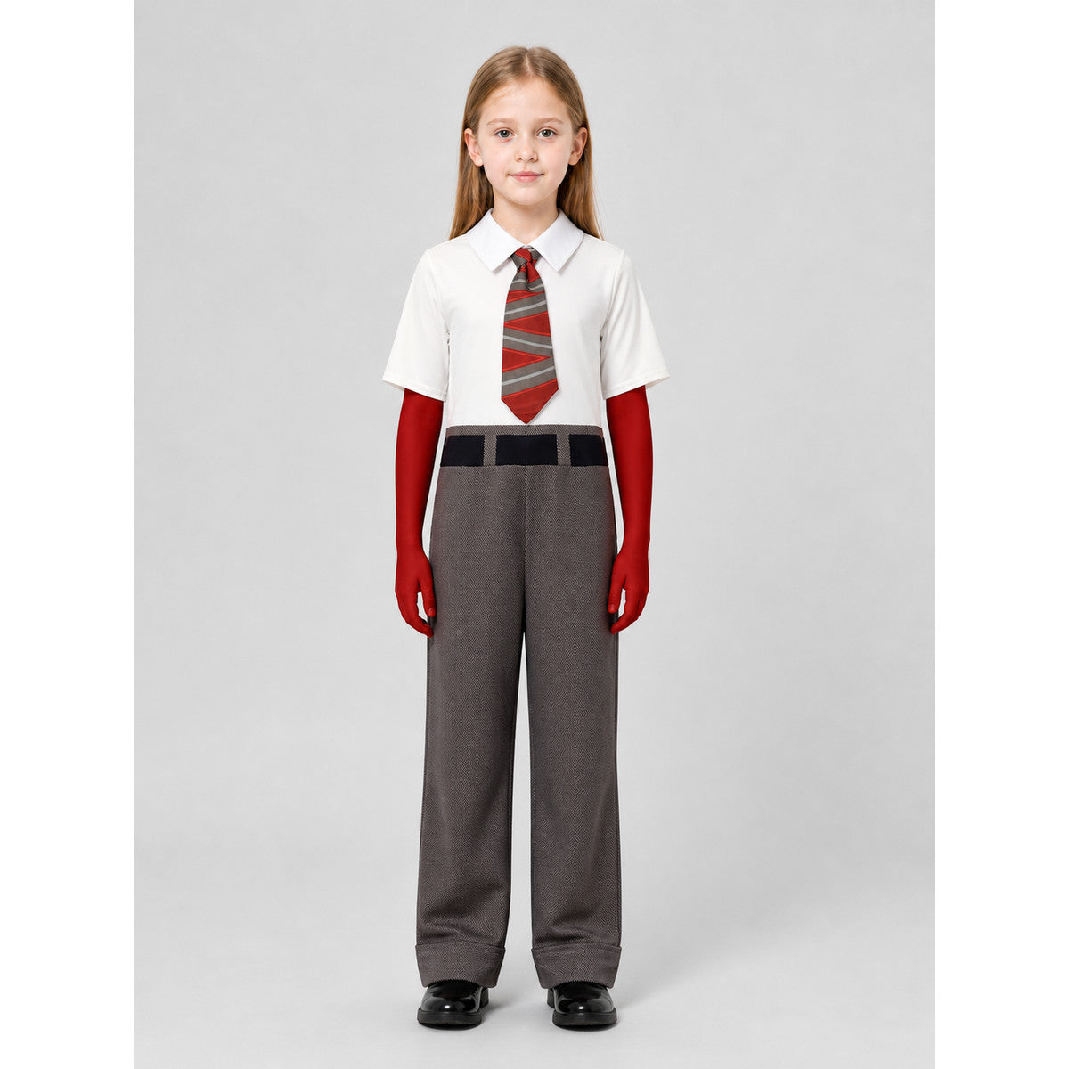 Children's Joy jumpsuit from Inside Out 2 with a tie on-model view