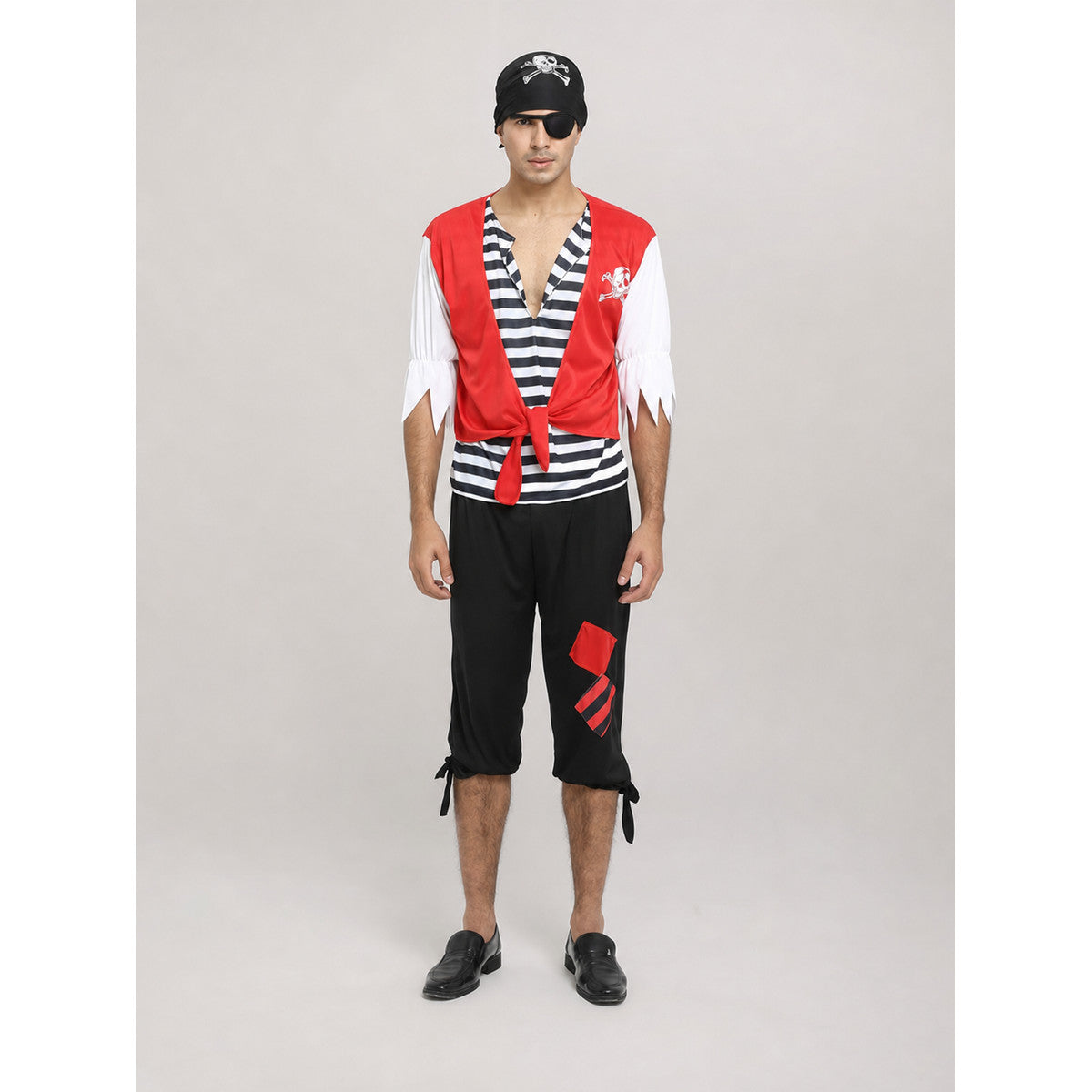 Pirate Costume with Vest and Eye Patch on-model view