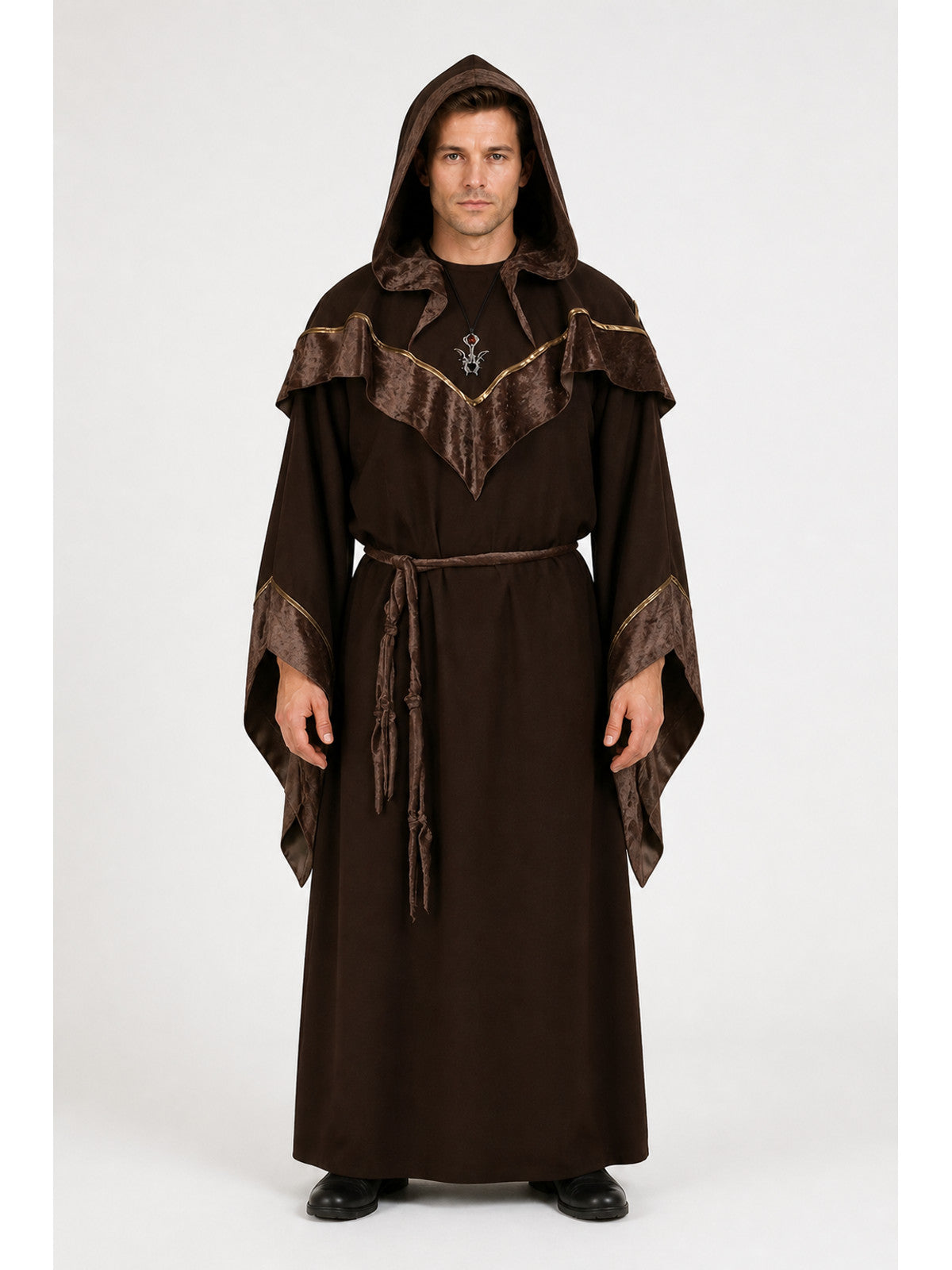 Halloween Wizard Costume: Long Hooded Robe