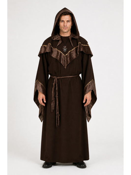 Halloween Wizard Costume: Long Hooded Robe main product view