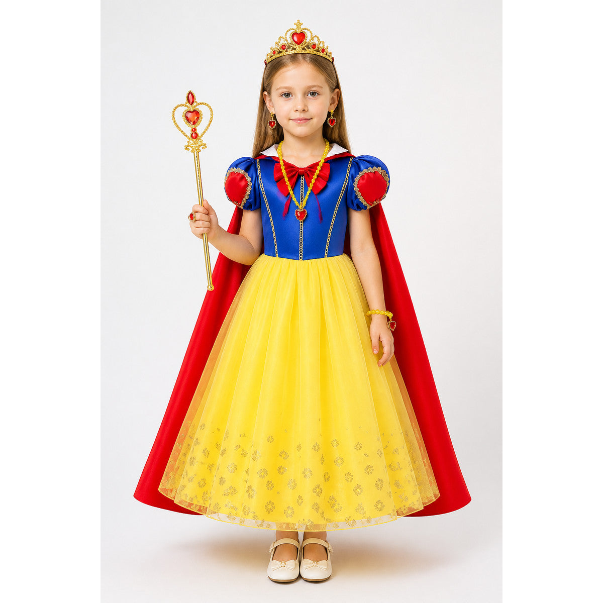 Children's Princess Costume with Cape and Crown main product view