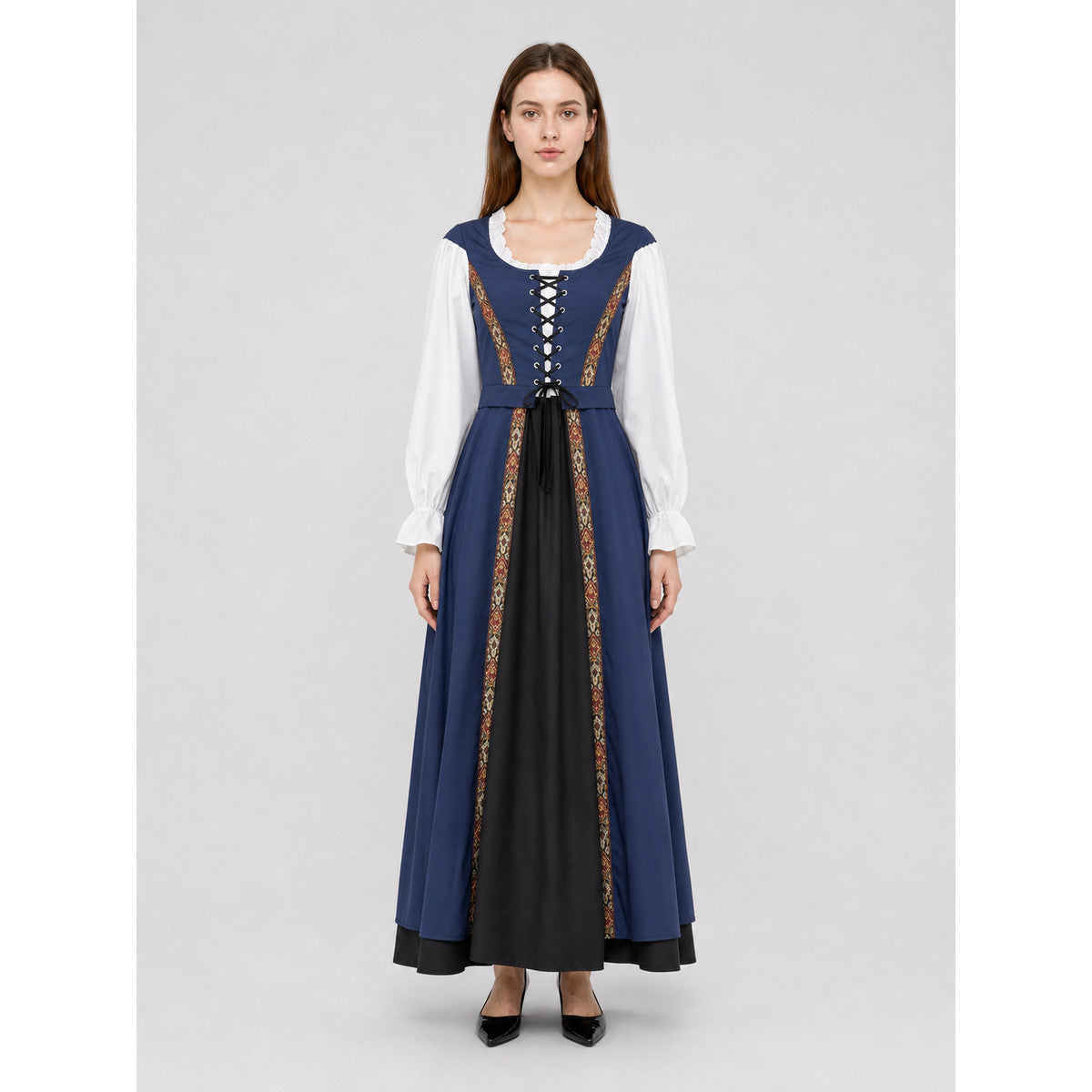 Halloween Witch Costume: Dress with Cape on-model view