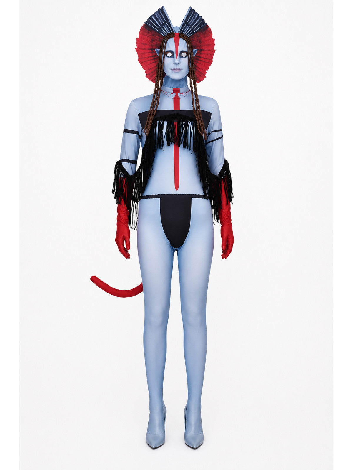 Stage Cosplay Jumpsuit with Mask, Red, Blue, and Black main product view