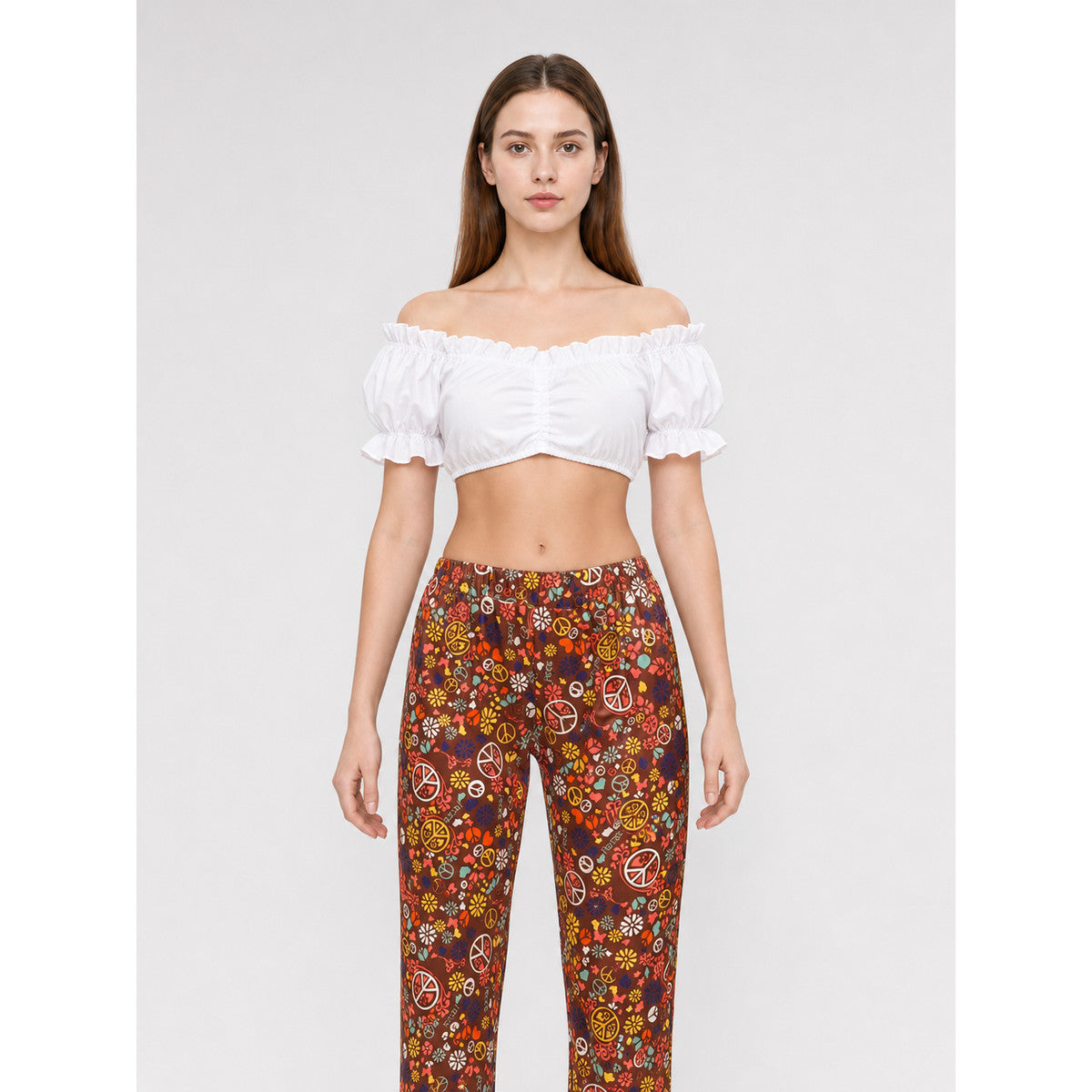 White Cropped Off-the-Shoulder Top