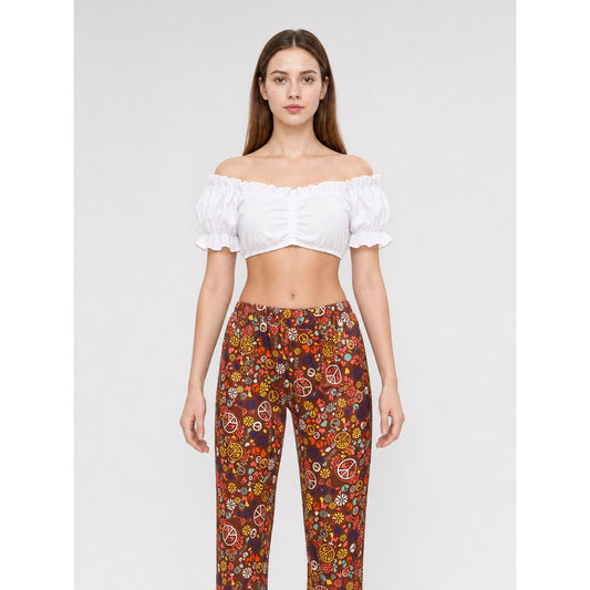 White Cropped Off-the-Shoulder Top