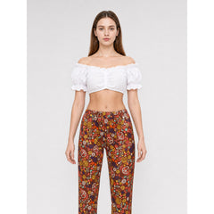 White Off-the-Shoulder Cropped Top