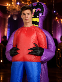 Purple Alien Inflatable Bodysuit Costume, Funny Halloween Party Outfit