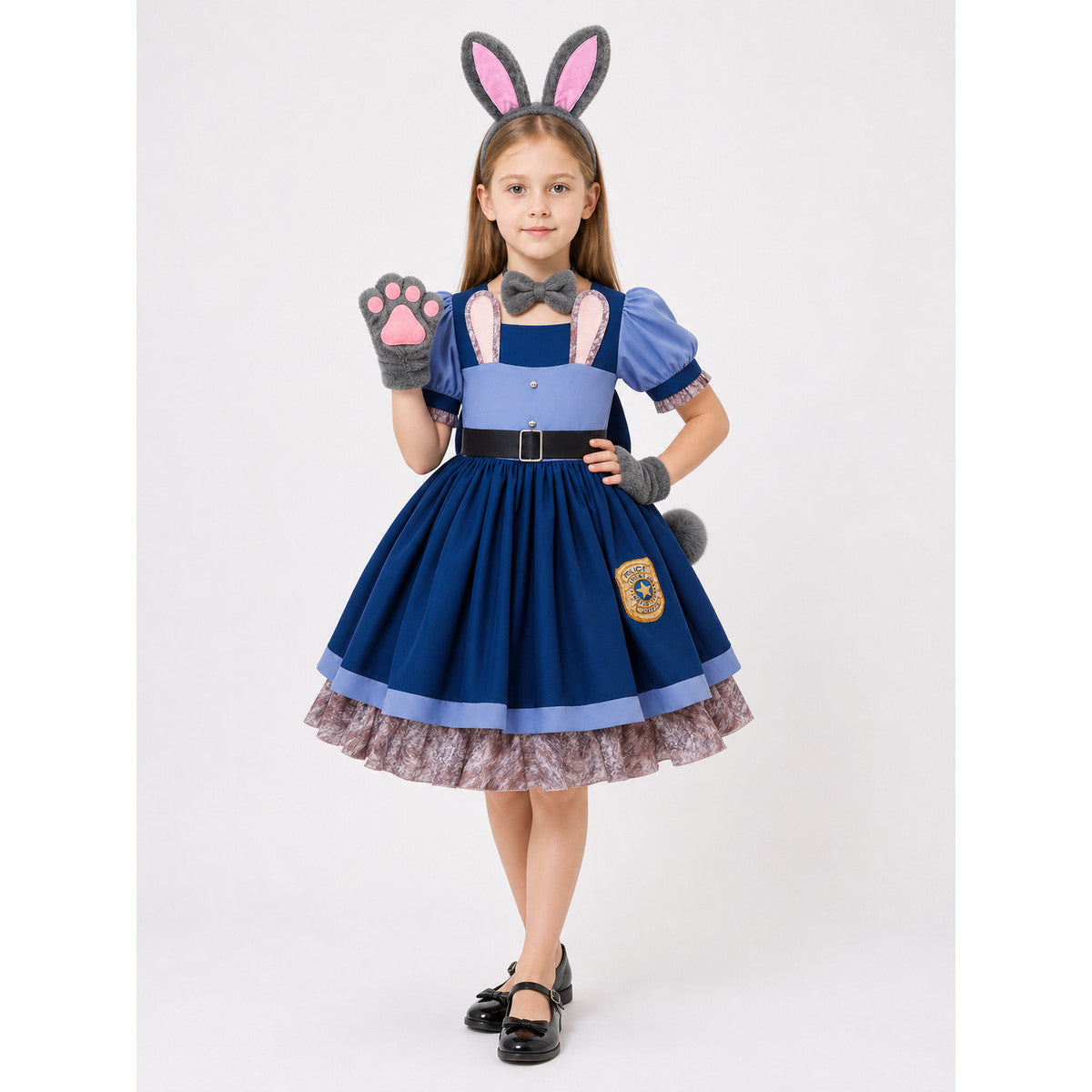 Blue and Pink Police Bunny Costume