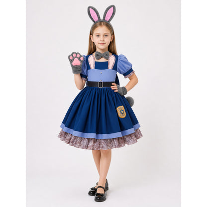 Blue and Pink Police Bunny Costume