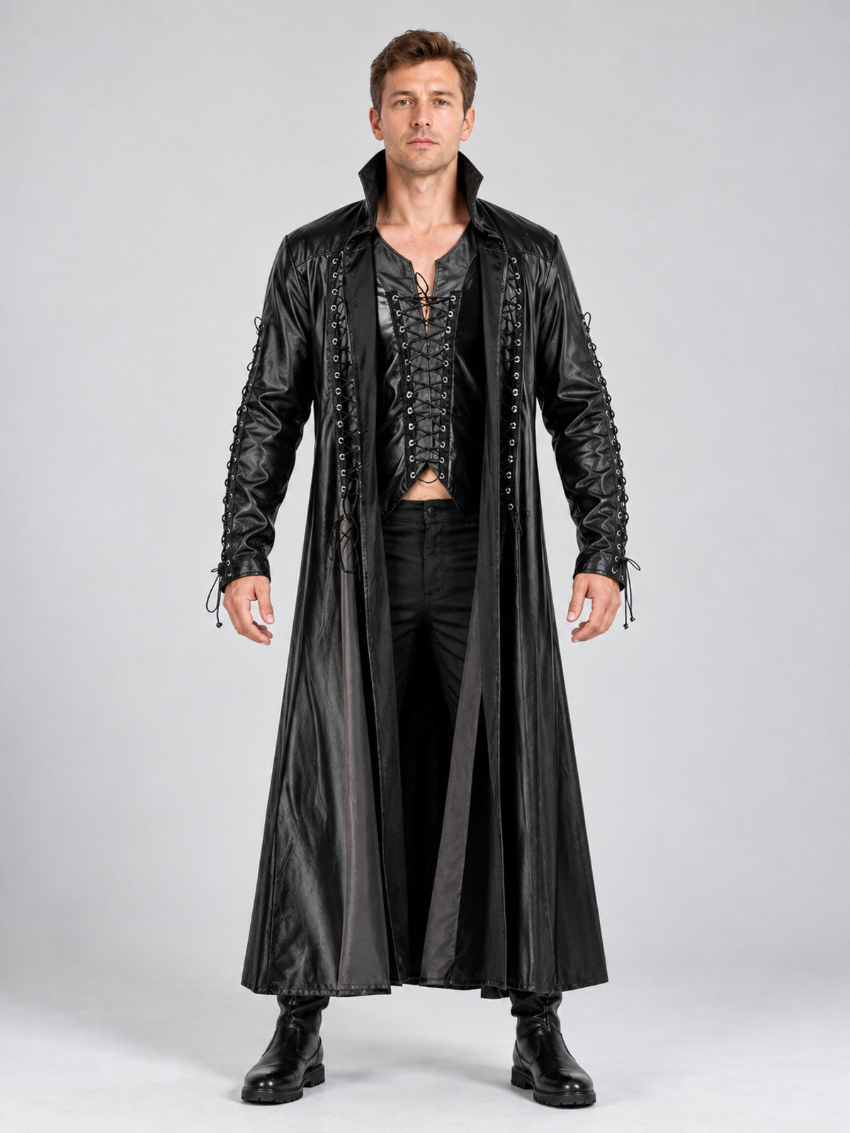 Black Vampire Costume: Coat, Vest, Pants
