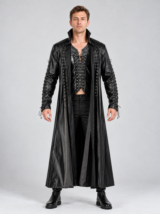 Black Vampire Costume: Coat, Vest, Pants