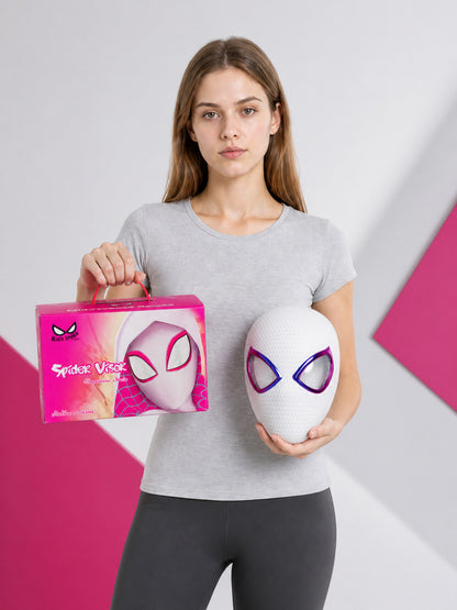 White Cosplay Mask with Black and Purple Eyes