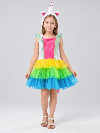 Kids' Unicorn Costume: Dress with Tail