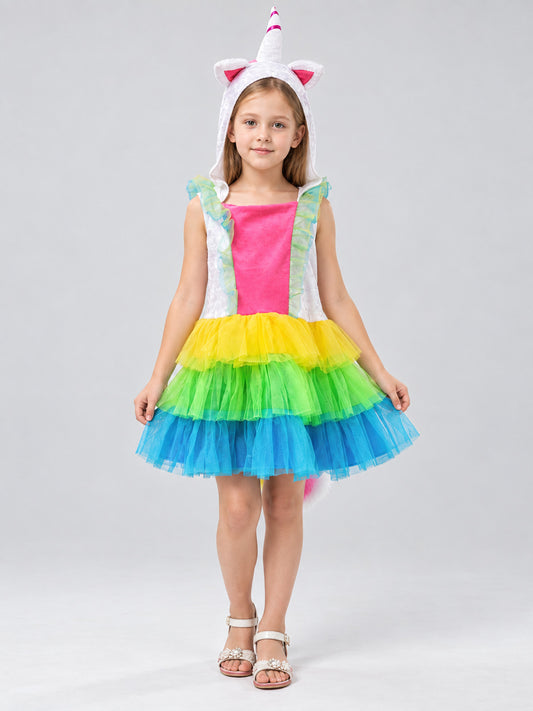 Kids' Unicorn Costume: Dress with Tail