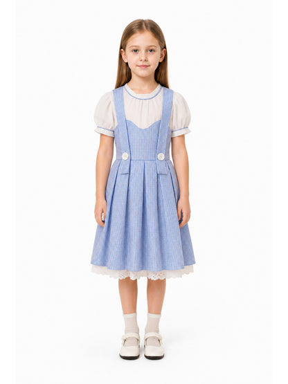 Small Blue-and-White Checkered Dress with Apron main product view