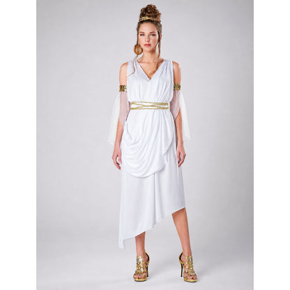 Historical Costume with Draping and Gold-Colored Decoration