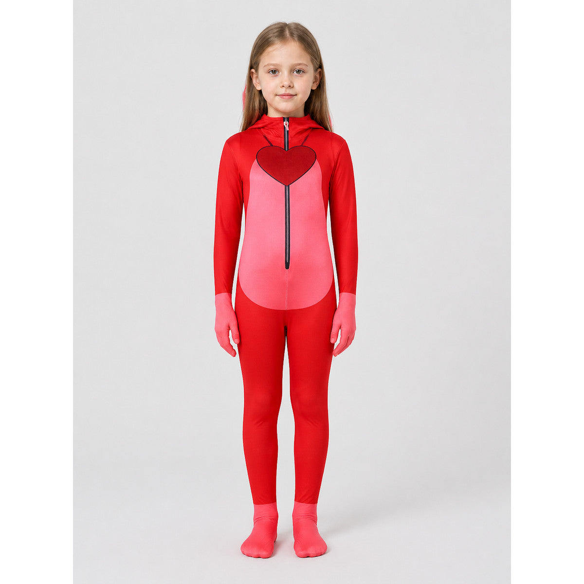 Red Bear Costume with Mask for Cosplay on-model view