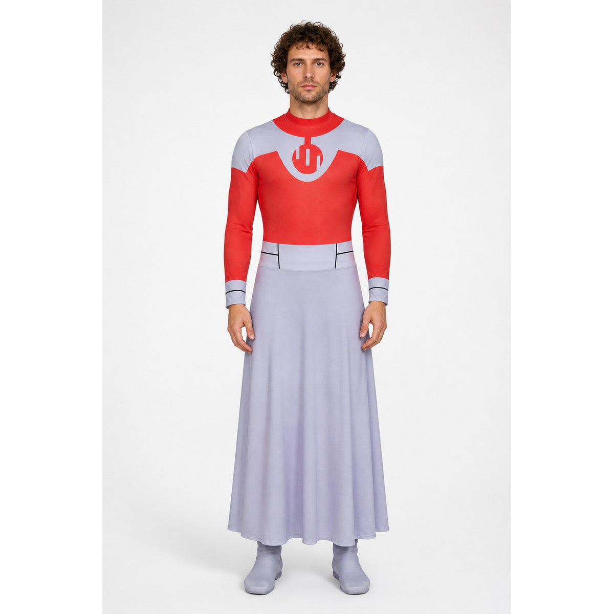 Red and Gray Cosplay Jumpsuit Costume