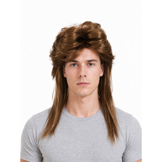 Long Brown Curly Costume Wig