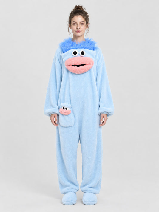 Insulated Fleece Jumpsuit Pajama in Coral Fleece