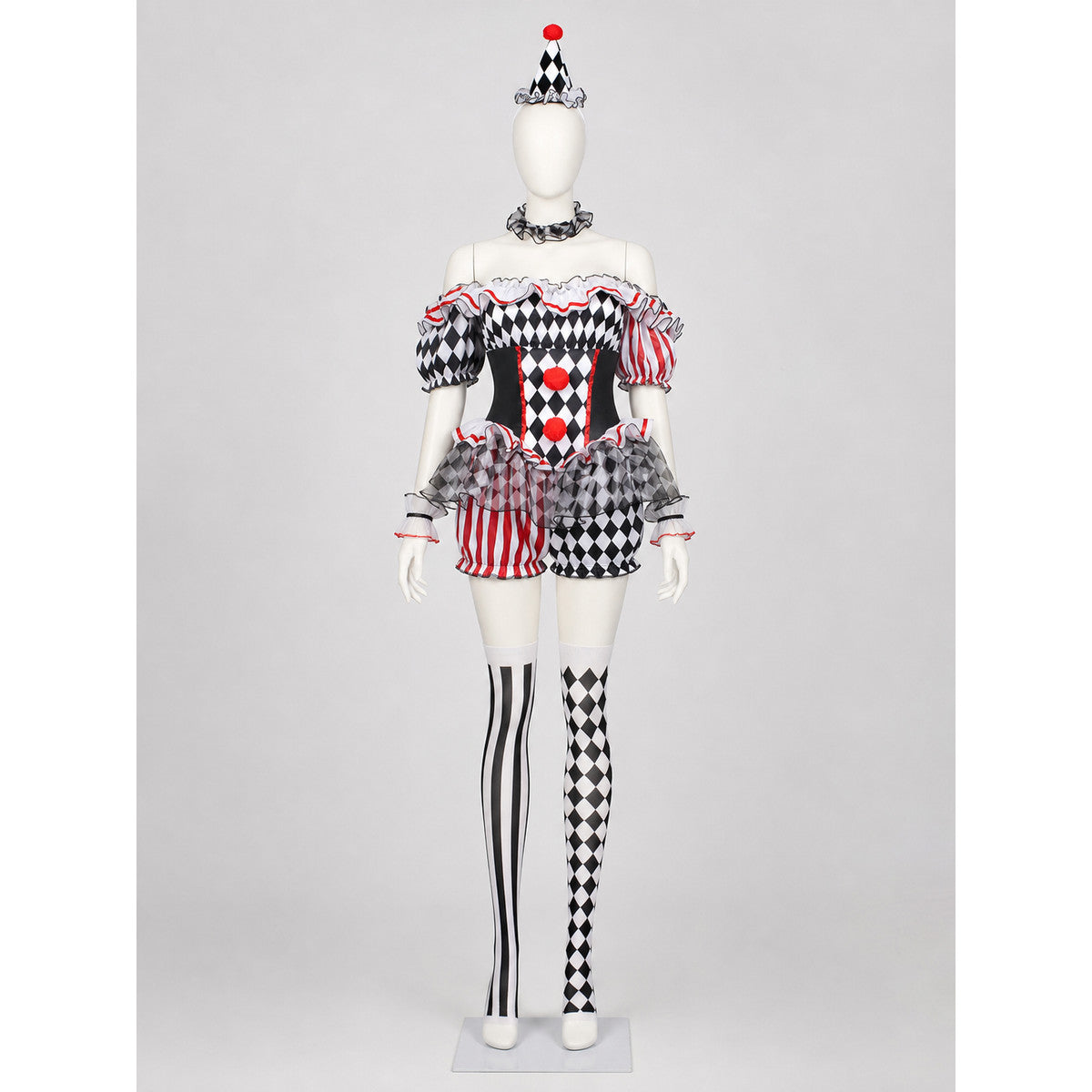 Clown Costume with Hat and Stockings