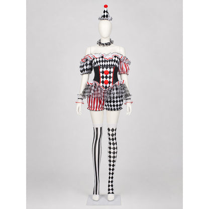 Clown Costume with Hat and Stockings