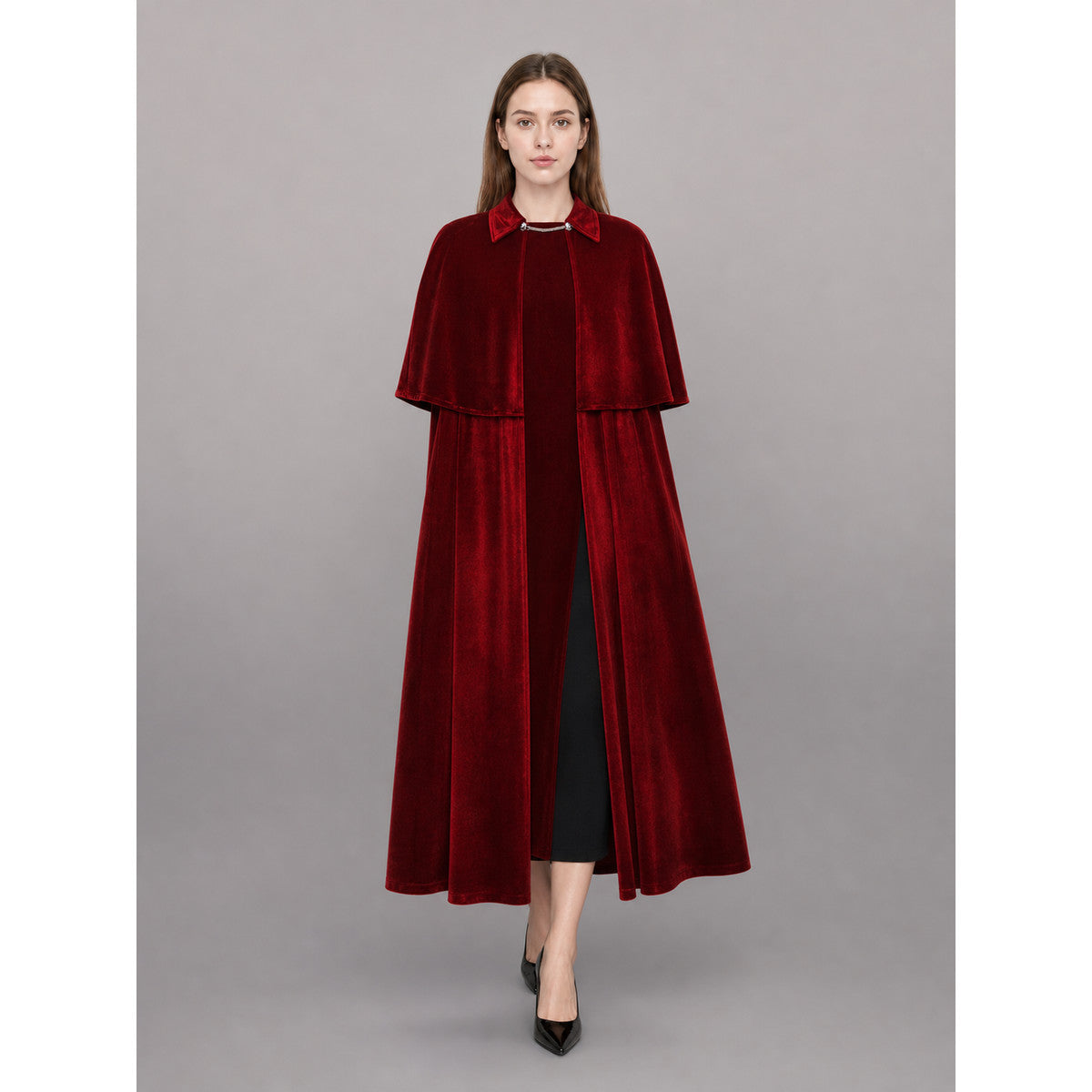 Burgundy costume cape, medieval look