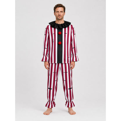 Red-and-White Striped Clown Costume, 2-Piece