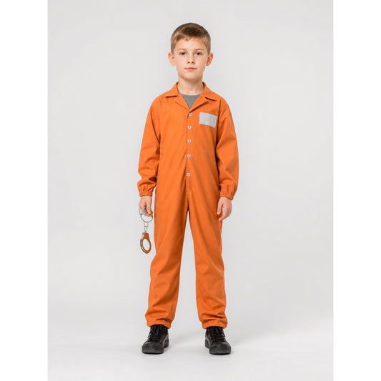 Children’s Prisoner Costume with Orange Jumpsuit