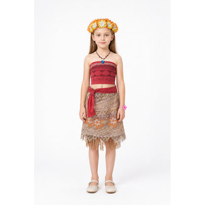 Children's Moana Costume with Skirt and Necklace main product view