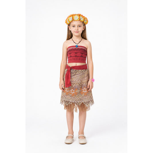 Children's Moana Costume with Skirt and Necklace main product view